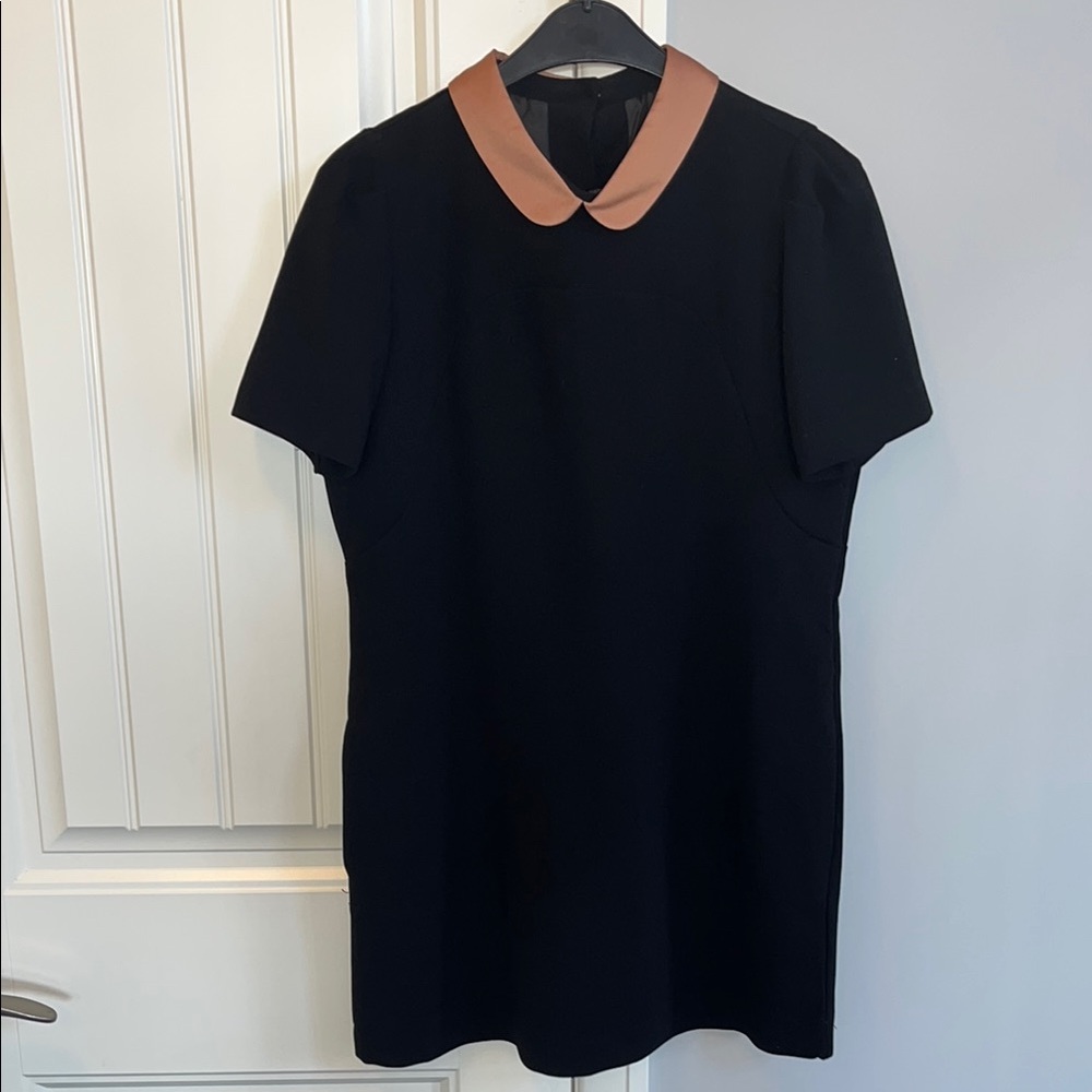 Uncommon Black Dress with Rose Collar S-M